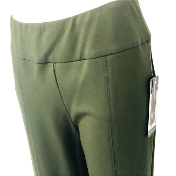 NWT New Directions Ponte Pull On Green Slim Leg Stretch Pants Stylish Versatile - Picture 6 of 16